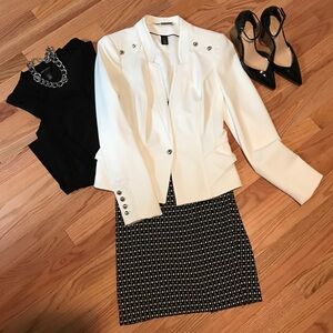 🔥WHBM White (Ecru) Ponte Jacket.
